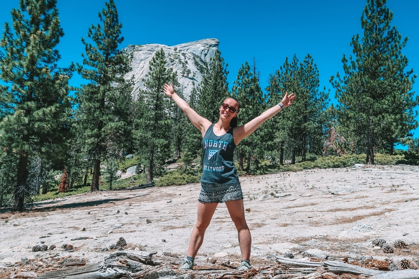 in front of half dome at Yosemite National Park