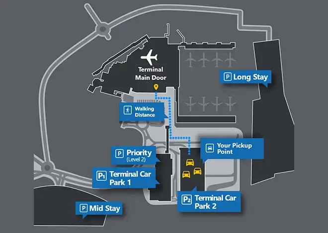 Drop off at Luton Airport map