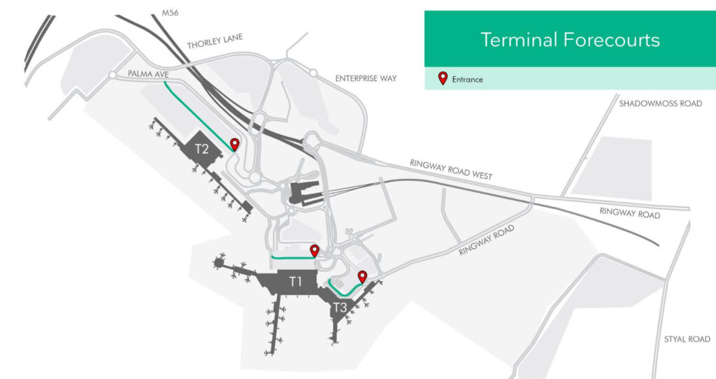 manchester airport drop off paid drop off map