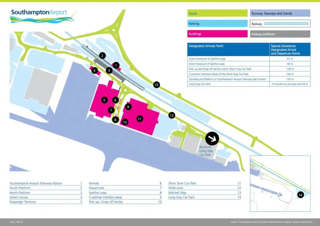 Southampton Airport Drop Off Map